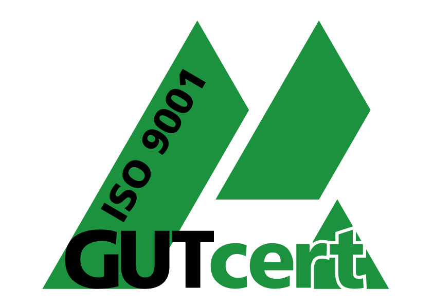 Zertifikat nach ISO 9001, ausgestellt von der GUTcert